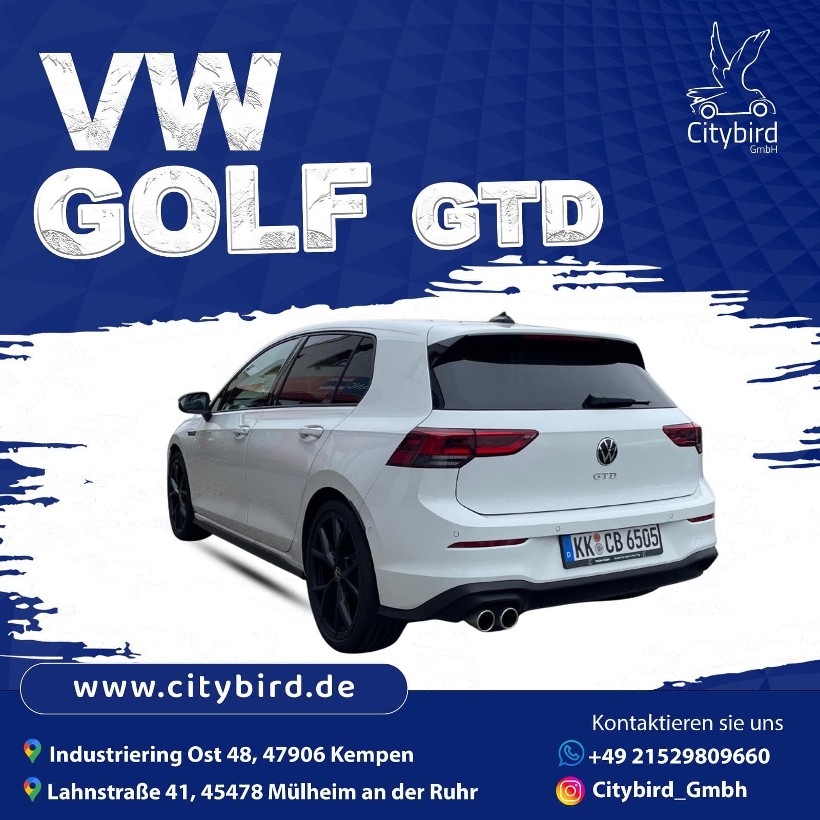 *Langzeitmiete Auto Abo Aktion* VW Golf GTD 2,0 l TDI ab 1 Monat 1.190 €