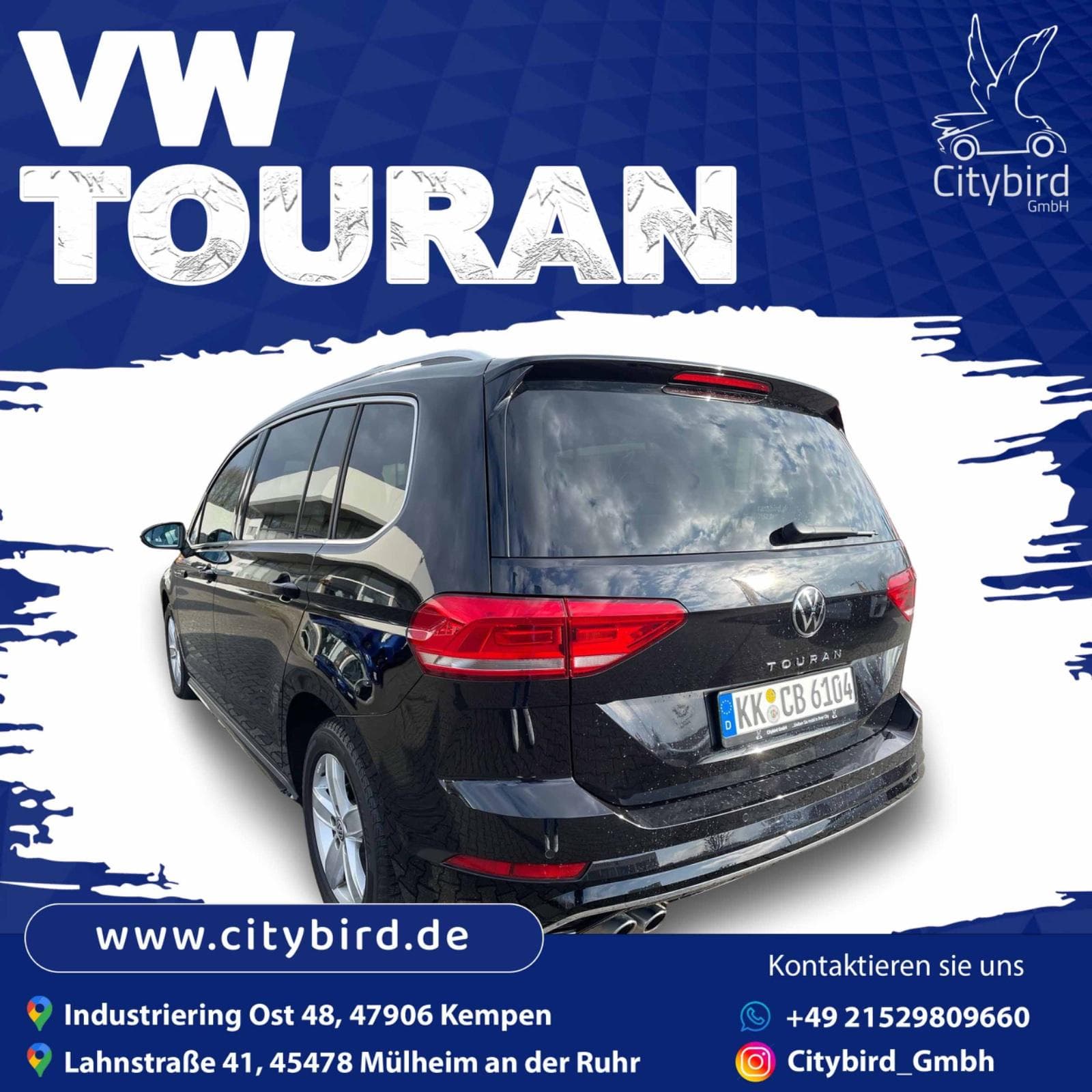 Auto mieten VW Touran Highline 2,0 l TDI SCR Mietwagen - 7 Sitzer