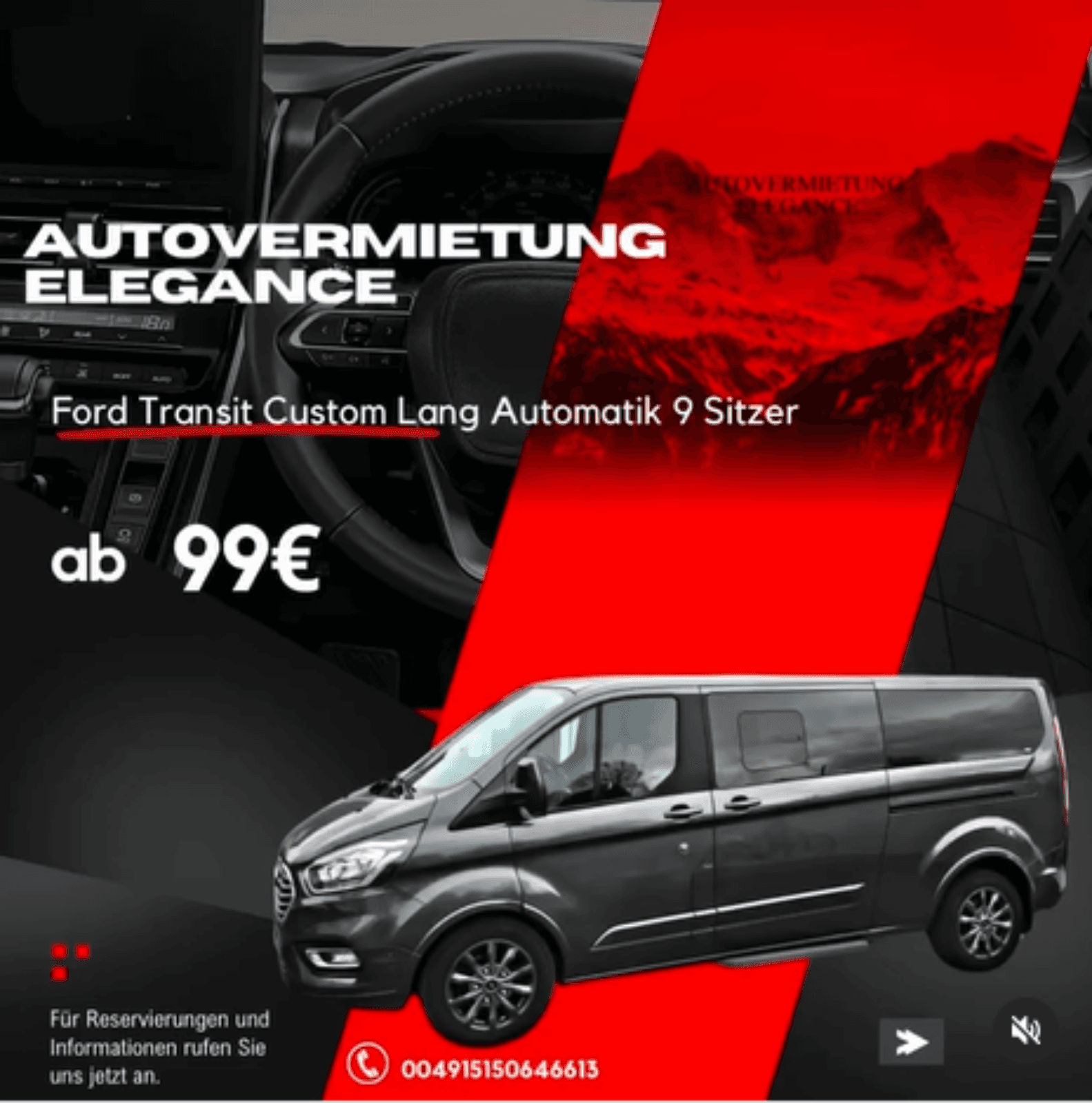Autovermietung / / Bus Ford Transit Custom Lang 9…