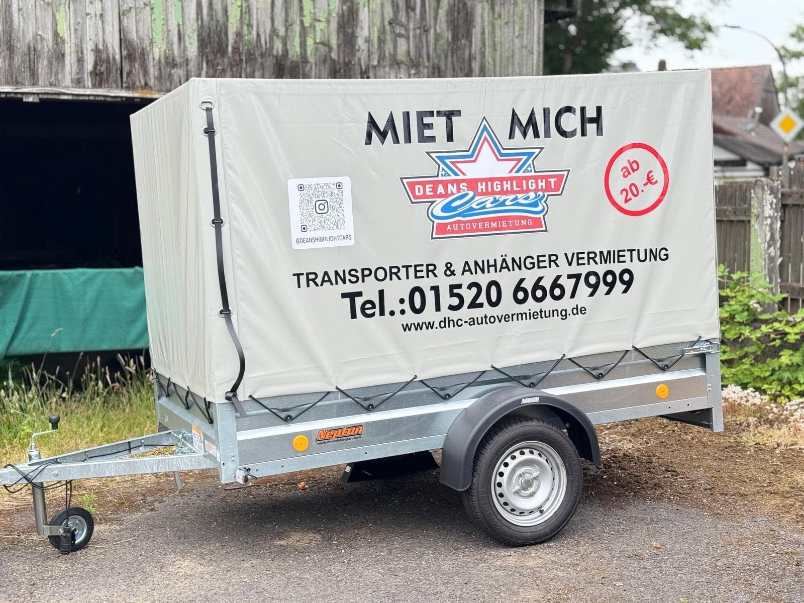 Transportanhänger mieten Anhänger Transporter Planenanhänger