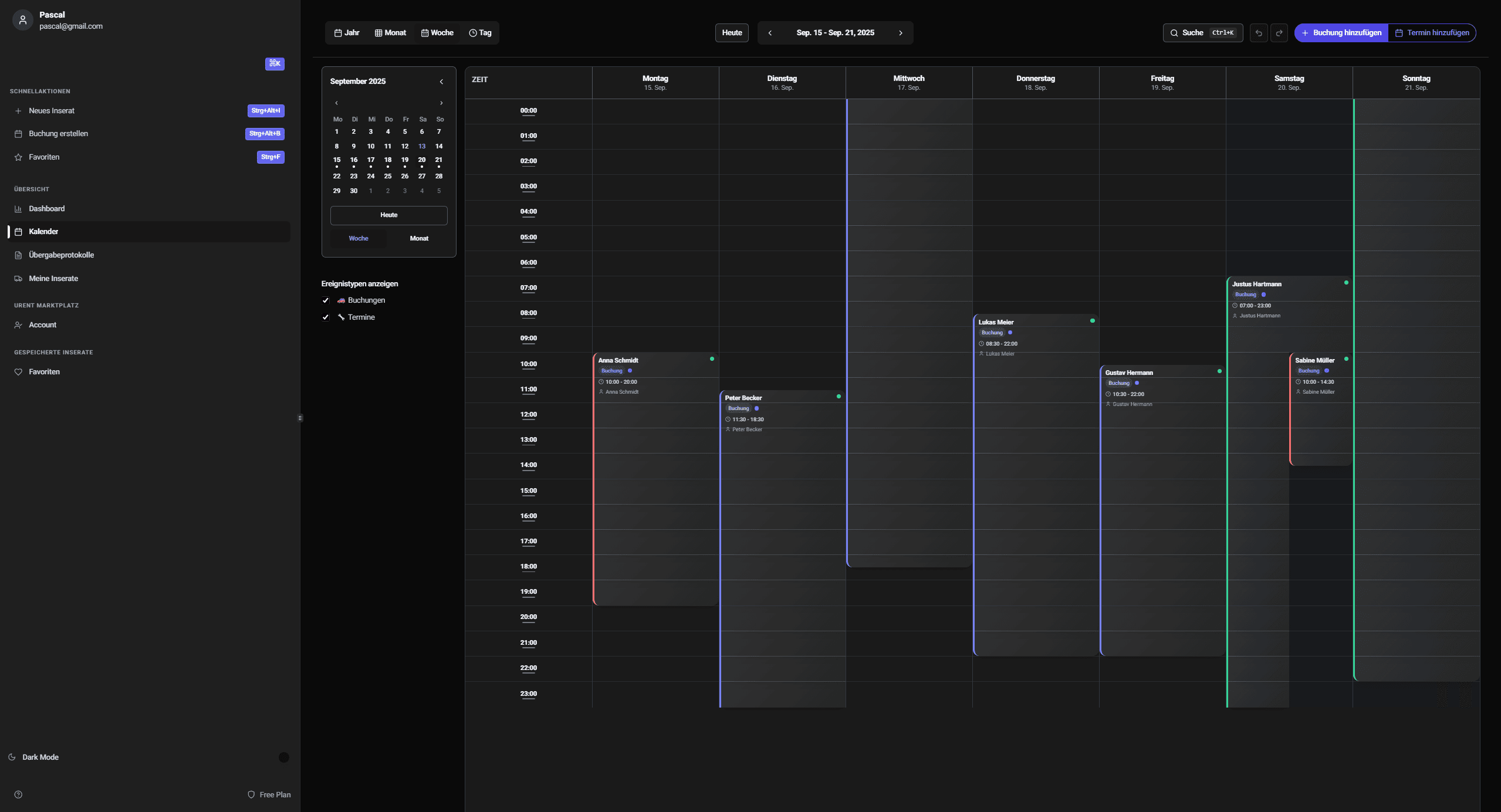 uRent Dashboard Preview