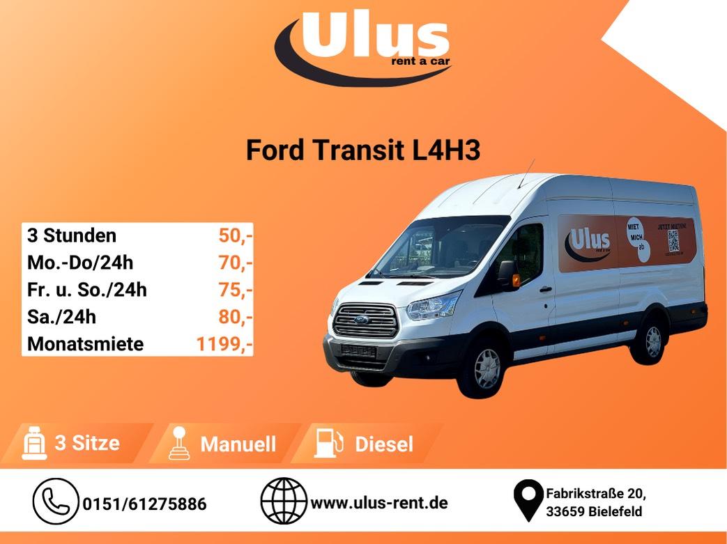 Ford Transit L4H3 3,5 t Transporter zu mieten / Umzug / Bulli Bild 2