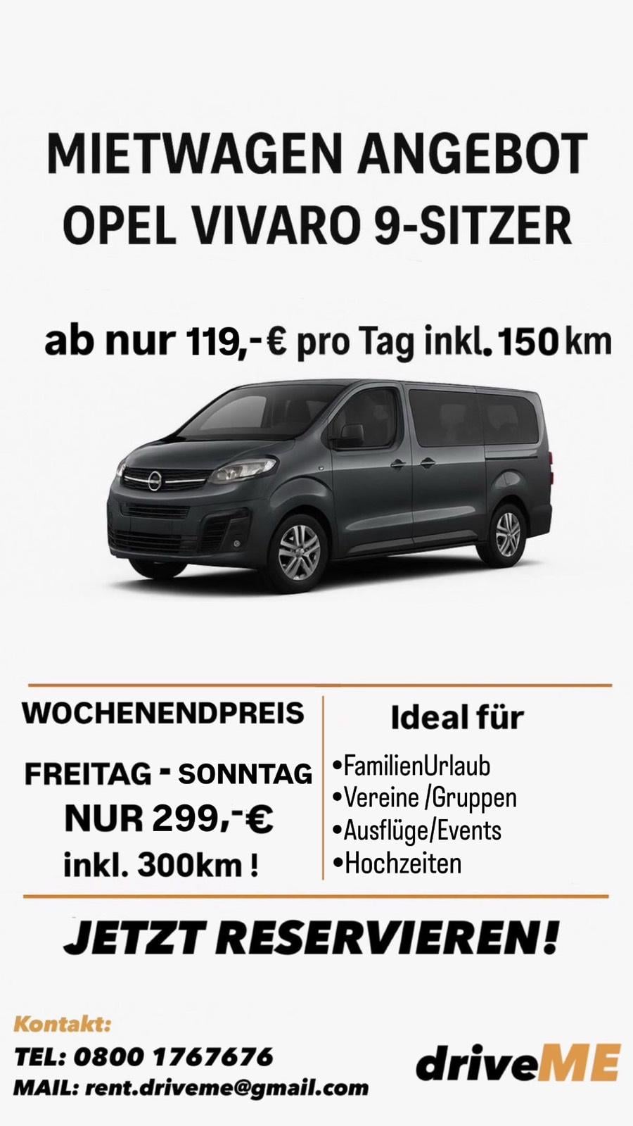 Opel Vivaro 9 SITZER MIETWAGEN AUTOMATIK❗️ in Bielefeld Bild 2