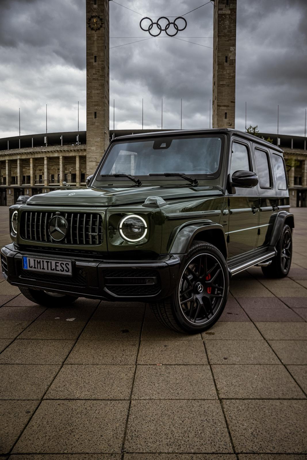 Mercedes-Benz G63 AMG Olivgrün 2024 mieten SUV G-Klasse G 63 Hochzeitsauto Sportwagen Bild 2