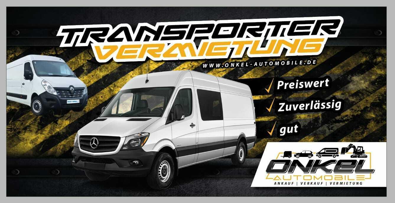 Vermietung/Verleih von Transporter, PKW, Anhänger und Baumschienen/Bagger