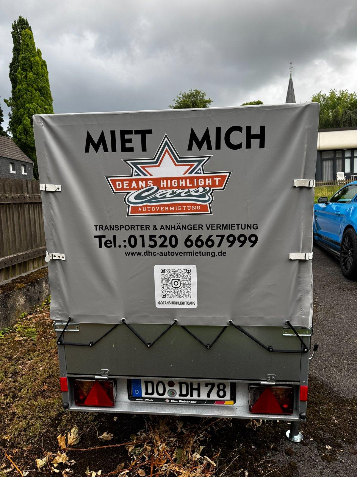 Transportanhänger mieten Anhänger Transporter Planenanhänger