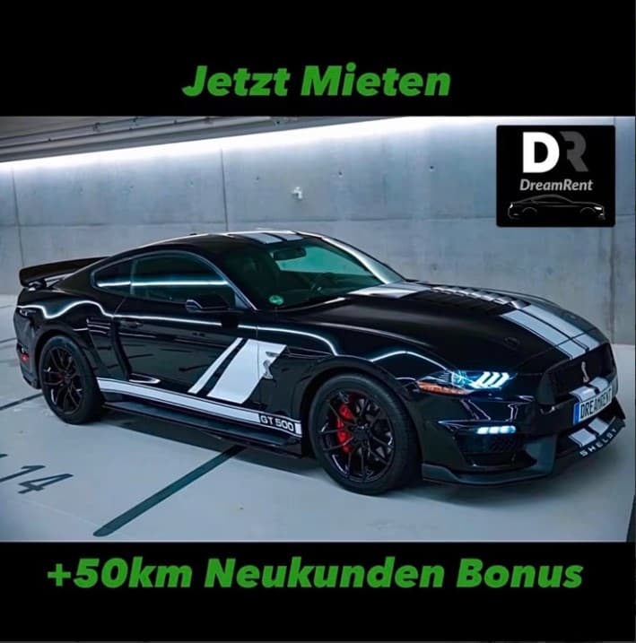 ✅ Jetzt Mieten ✅ Ford Mustang Shelby GT500 Kit mieten in Düsseldorf ab 99€/Tag