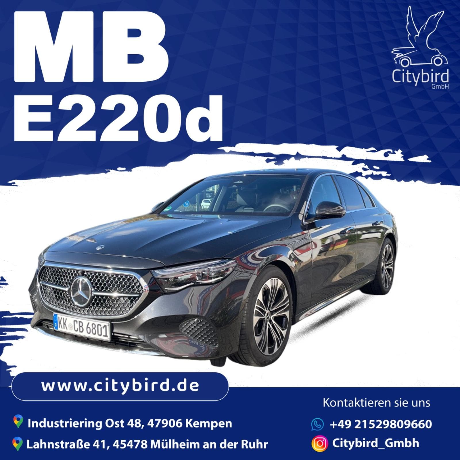Mercedes-Benz E 220 d Limousine mieten in Mülheim an der Ruhr ab 99€/Tag