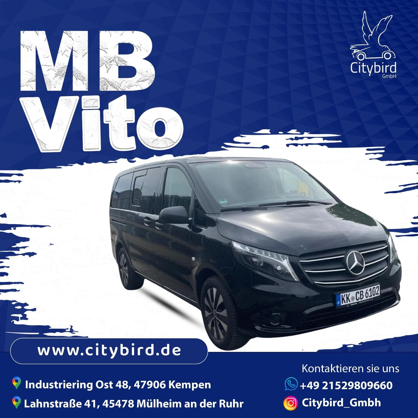 Mercedes-Benz Vito Tourer PRO EDITION 119 CDI lang mieten in Kempen ab 149€/Tag