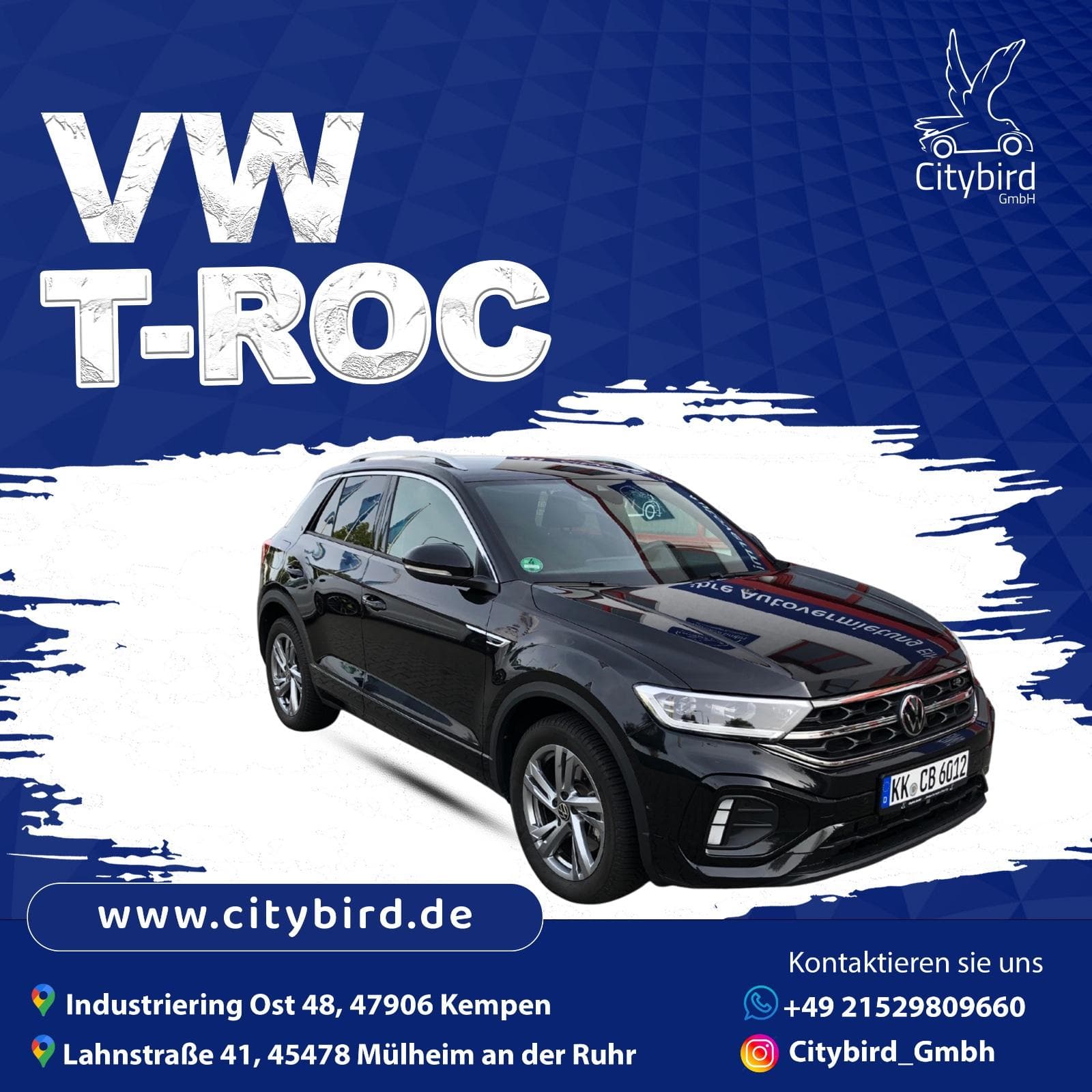 *Langzeitmiete Auto Abo Aktion* VW T-ROC R-LINE ab 1 Monat mieten in Kempen ab 890€/Tag