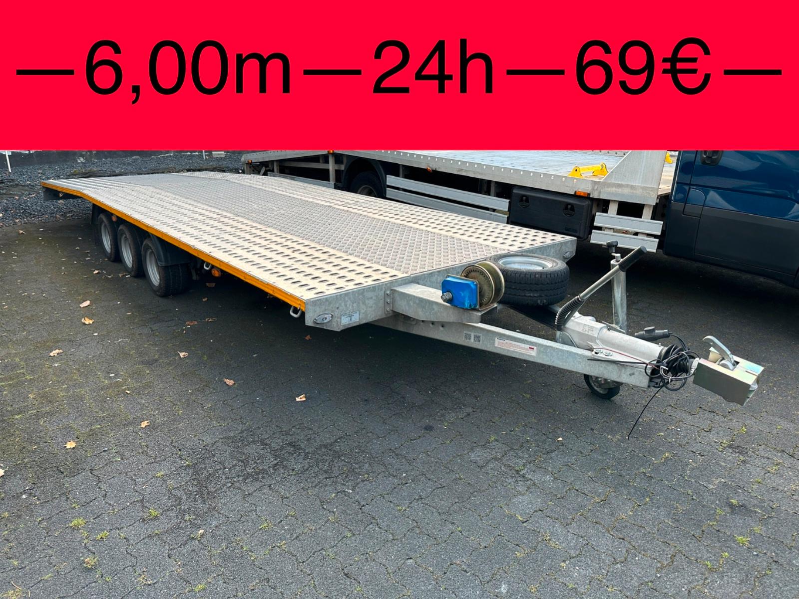 Anhänger 6,00m , Autoanhänger , PKW , Abschleppen , mieten , leihen,